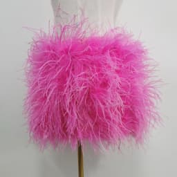 Real Feather Mini Skirt, Elastic Waist Sexy Clothing, Club, Party Dance Party Carnival Short Skirt Can Be Customized in Size