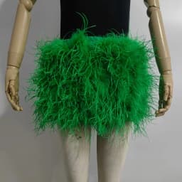 Real Feather Mini Skirt, Elastic Waist Sexy Clothing, Club, Party Dance Party Carnival Short Skirt Can Be Customized in Size
