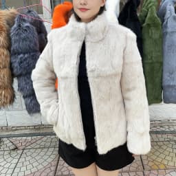 Fancy Rani Natural Rabbit Fur Coat Women Winter Jacket Real Leather And Fur Women's Clothing Female Outerwears With 2024