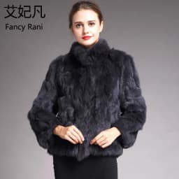 Fancy Rani Natural Rabbit Fur Coat Women Winter Jacket Real Leather And Fur Women's Clothing Female Outerwears With 2024