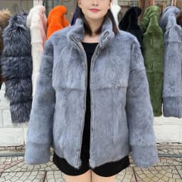 Fancy Rani Natural Rabbit Fur Coat Women Winter Jacket Real Leather And Fur Women's Clothing Female Outerwears With 2024