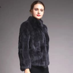 Fancy Rani Natural Rabbit Fur Coat Women Winter Jacket Real Leather And Fur Women's Clothing Female Outerwears With 2024