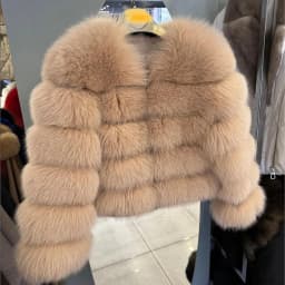 QUEENTINA Fox Fur Coat Real Winter Women'S Fashion Brown 2026 Leather And Skin Clothing Natural New In Coats & Jackets Tops Sale