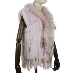 Harppihop womens natural real rabbit fur vest with raccoon fur collar waistcoat/jackets rex rabbit knitted winte