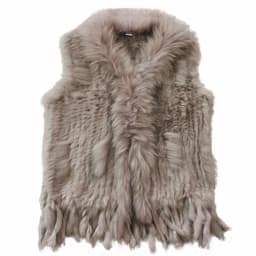 Harppihop womens natural real rabbit fur vest with raccoon fur collar waistcoat/jackets rex rabbit knitted winte