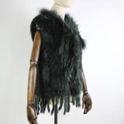 Harppihop womens natural real rabbit fur vest with raccoon fur collar waistcoat/jackets rex rabbit knitted winte