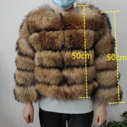 Real Natural Raccoon Jacket Women's Fashion Coats Real Fur Coat Round Neck Warm Thick Hoodie Detachable New Style