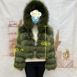 Real Natural Raccoon Jacket Women's Fashion Coats Real Fur Coat Round Neck Warm Thick Hoodie Detachable New Style