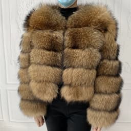 Real Natural Raccoon Jacket Women's Fashion Coats Real Fur Coat Round Neck Warm Thick Hoodie Detachable New Style