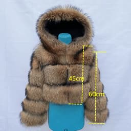 Real Natural Raccoon Jacket Women's Fashion Coats Real Fur Coat Round Neck Warm Thick Hoodie Detachable New Style