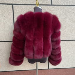 Women's Real Fox Fur Coat Winter Fashion Short Vertical Natural Fox Fur Raccoon Fur Jacket HUA QIU MEI SI