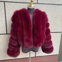 Women's Real Fox Fur Coat Winter Fashion Short Vertical Natural Fox Fur Raccoon Fur Jacket HUA QIU MEI SI