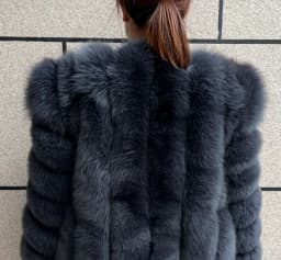 Women's Real Fox Fur Coat Winter Fashion Short Vertical Natural Fox Fur Raccoon Fur Jacket HUA QIU MEI SI