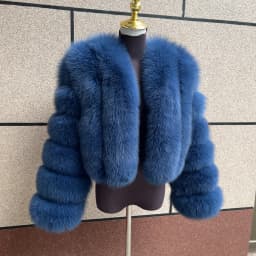 Women's Real Fox Fur Coat Winter Fashion Short Vertical Natural Fox Fur Raccoon Fur Jacket HUA QIU MEI SI