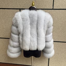 Women's Real Fox Fur Coat Winter Fashion Short Vertical Natural Fox Fur Raccoon Fur Jacket HUA QIU MEI SI