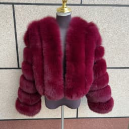 Women's Real Fox Fur Coat Winter Fashion Short Vertical Natural Fox Fur Raccoon Fur Jacket HUA QIU MEI SI