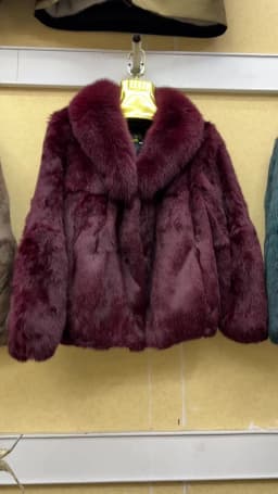 100% Genuine Whole Skin Real Rabbit Fur Coat With Luxury Natural Fox Fur Collar Jacket Full Pelt Rabbit Fur Overcoat