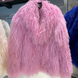 YOLOAgain Women's Real Mongolia Sheep Fur Jacket Dark Brown Sheep Fur Jacket