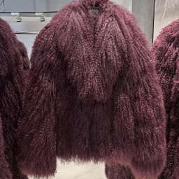YOLOAgain Women's Real Mongolia Sheep Fur Jacket Dark Brown Sheep Fur Jacket