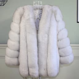 Women's Real Fox Fur Coat Winter Warm Luxury Jacket Natural Fur Thick Cozy Extra Long Heavy Windproof Outerwear for Ladies WG-70