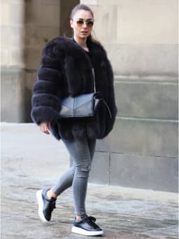 Women's Real Fox Fur Coat Winter Warm Luxury Jacket Natural Fur Thick Cozy Extra Long Heavy Windproof Outerwear for Ladies WG-70