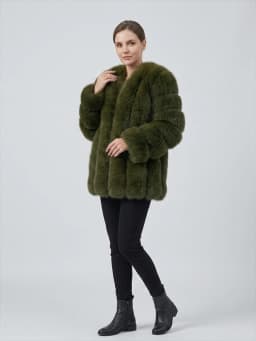 Women's Real Fox Fur Coat Winter Warm Luxury Jacket Natural Fur Thick Cozy Extra Long Heavy Windproof Outerwear for Ladies WG-70