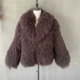 Y New Winter Autumn Fashion Real Fur Jacket Women Genuine Mongolia Lapel Sheep Fur Coat