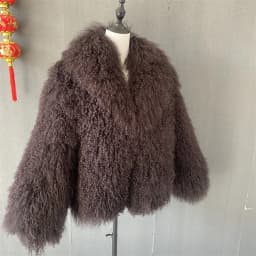 Y New Winter Autumn Fashion Real Fur Jacket Women Genuine Mongolia Lapel Sheep Fur Coat