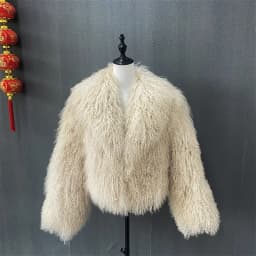 Y New Winter Autumn Fashion Real Fur Jacket Women Genuine Mongolia Lapel Sheep Fur Coat