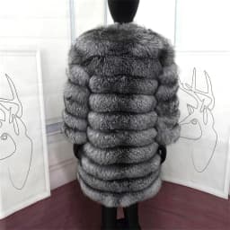 NEW Real Fur Coats Women Natural Real Fur Jackets Vest Winter Outerwear Women Silver Blue Fox Coat High Quality Fur Clothes