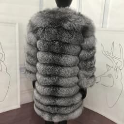 NEW Real Fur Coats Women Natural Real Fur Jackets Vest Winter Outerwear Women Silver Blue Fox Coat High Quality Fur Clothes