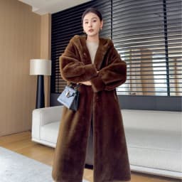 2026 Winter New Thickened Mink Fur Vestment Women's Long Coat with Hood Integrated Leather And Fur Eco-friendly Fur Coat