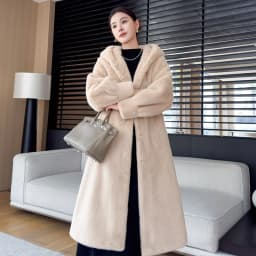 2026 Winter New Thickened Mink Fur Vestment Women's Long Coat with Hood Integrated Leather And Fur Eco-friendly Fur Coat