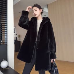 2026 Winter New Thickened Mink Fur Vestment Women's Long Coat with Hood Integrated Leather And Fur Eco-friendly Fur Coat