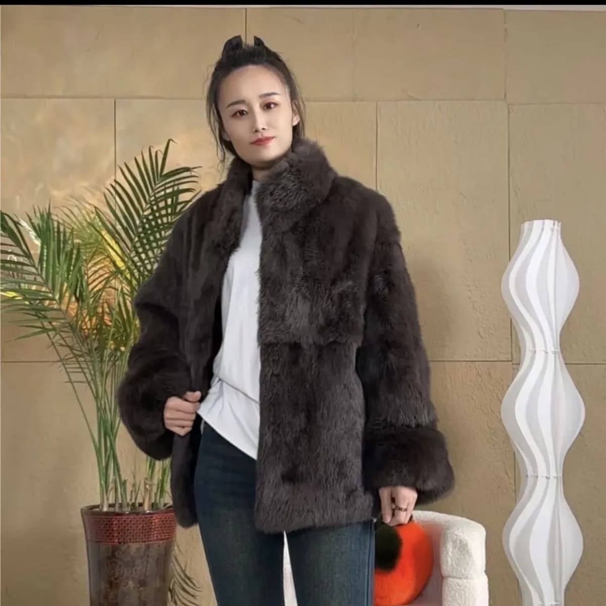 Fancy Rani Natural Fur Coat Women Winter Jacket Real Leather And Fur Bolero Women's Clothing Female Outerwears With 2024 Black