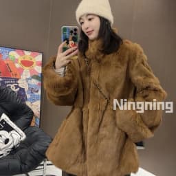 Fancy Rani Natural Fur Coat Women Winter Jacket Real Leather And Fur Bolero Women's Clothing Female Outerwears With 2024 Black