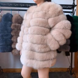 70CM 4in1 New Fast Shipping New Fashion Women Fashion Real Natural Fox Fur Long Coat Jacket for Winter Warm Over Coat