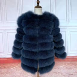 70CM 4in1 New Fast Shipping New Fashion Women Fashion Real Natural Fox Fur Long Coat Jacket for Winter Warm Over Coat