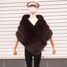 Woman Real Fox Fur Shawl Vest Jacket Fluffy Fur Cape Natural Fur Poncho Fur Lady Scarf Wrap Coat Shawl Wedding Party Clothing