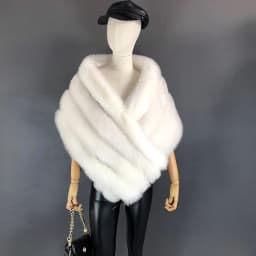 Woman Real Fox Fur Shawl Vest Jacket Fluffy Fur Cape Natural Fur Poncho Fur Lady Scarf Wrap Coat Shawl Wedding Party Clothing