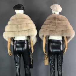Woman Real Fox Fur Shawl Vest Jacket Fluffy Fur Cape Natural Fur Poncho Fur Lady Scarf Wrap Coat Shawl Wedding Party Clothing
