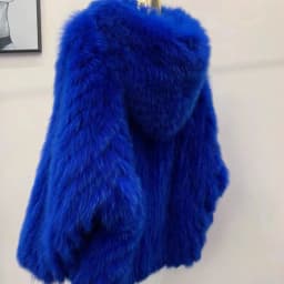 Real Fox Fur Woven Hooded Jacket for Women, Made of High-Quality Fox Fur, Thick Jacket, Warm Clothes with Lining Inside