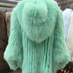 Real Fox Fur Woven Hooded Jacket for Women, Made of High-Quality Fox Fur, Thick Jacket, Warm Clothes with Lining Inside