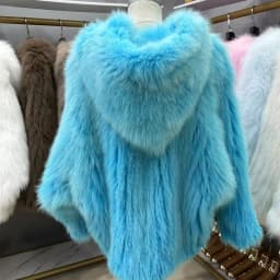 Real Fox Fur Woven Hooded Jacket for Women, Made of High-Quality Fox Fur, Thick Jacket, Warm Clothes with Lining Inside