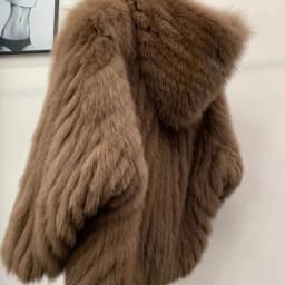 Real Fox Fur Woven Hooded Jacket for Women, Made of High-Quality Fox Fur, Thick Jacket, Warm Clothes with Lining Inside