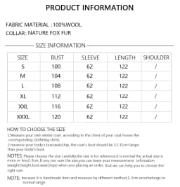CNEGOVIK Natural Fox Fur Winter Cashmere Wool Coat Women Fur Coat Women Luxury Real Fur Warm Winter Jackets Cashmere Fur Jacket