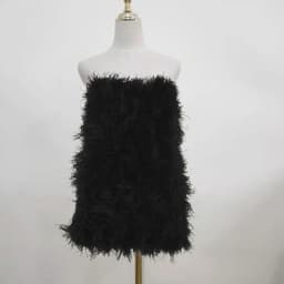 100% Natural Ostrich Hair Skirt Length 62 Cm Women's Fur Coat Real Ostrich Fur Dress Bra One Line Skirt Customizable