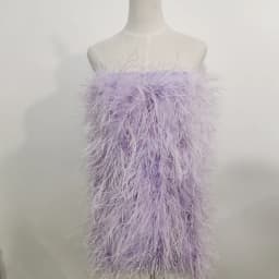 100% Natural Ostrich Hair Skirt Length 62 Cm Women's Fur Coat Real Ostrich Fur Dress Bra One Line Skirt Customizable