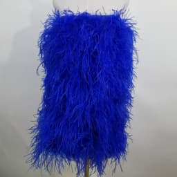 100% Natural Ostrich Hair Skirt Length 62 Cm Women's Fur Coat Real Ostrich Fur Dress Bra One Line Skirt Customizable