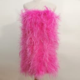 100% Natural Ostrich Hair Skirt Length 62 Cm Women's Fur Coat Real Ostrich Fur Dress Bra One Line Skirt Customizable